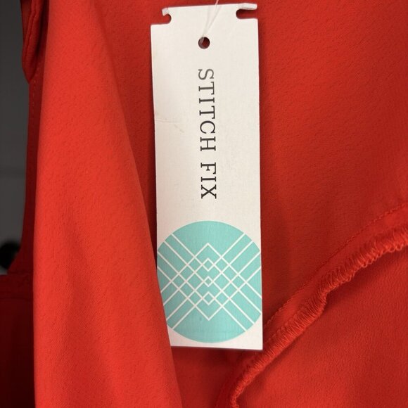 NINE BRITTON NEW Vicki Back Tie Detail Blouse Womens XL Red Stitch Fix - Picture 4 of 7